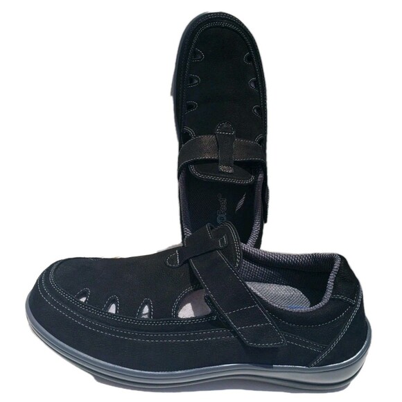Orthofeet Serene T Strap 891  Black Orthopedic Adjustable Comfort Shoes 11EE - Picture 2 of 14